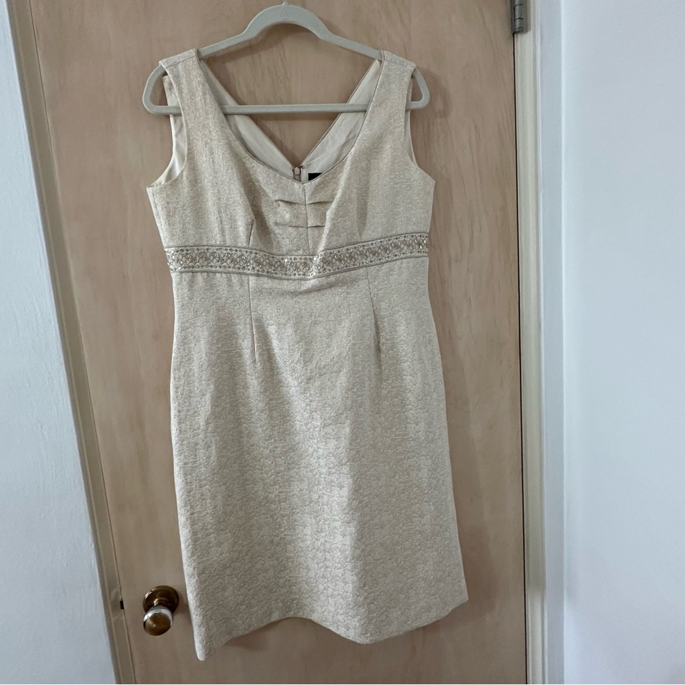 Tahari Mother of the Bride Cream Dress with Jacket - Picture 2 of 13